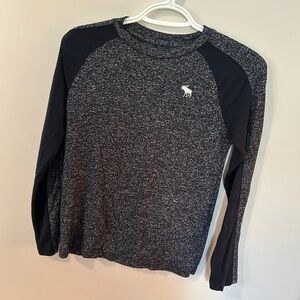 Navy, White Abercrombie Long Sleeve Tee